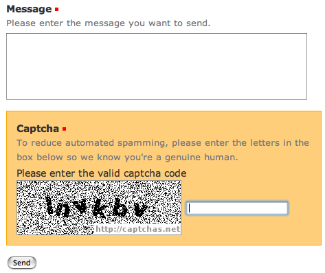 Example of PloneCaptchas in action